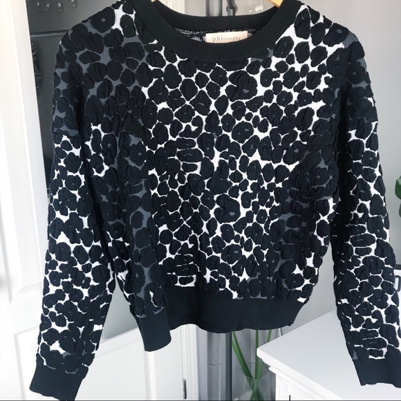 Philosophy Leopard Print Crewneck Sweater XS - Picture 2 of 7